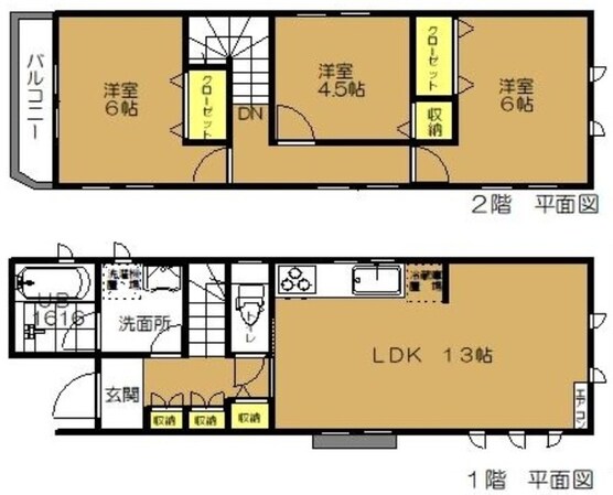 新座市栄4丁目貸家の物件間取画像